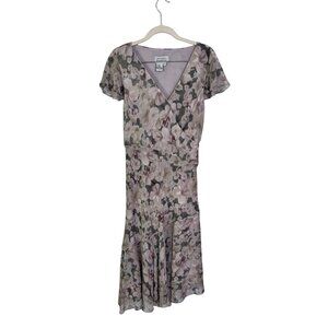 Vintage 90s Adrianna Papell silk bias cut dress sz 6 fairy cottage grunge whimsy